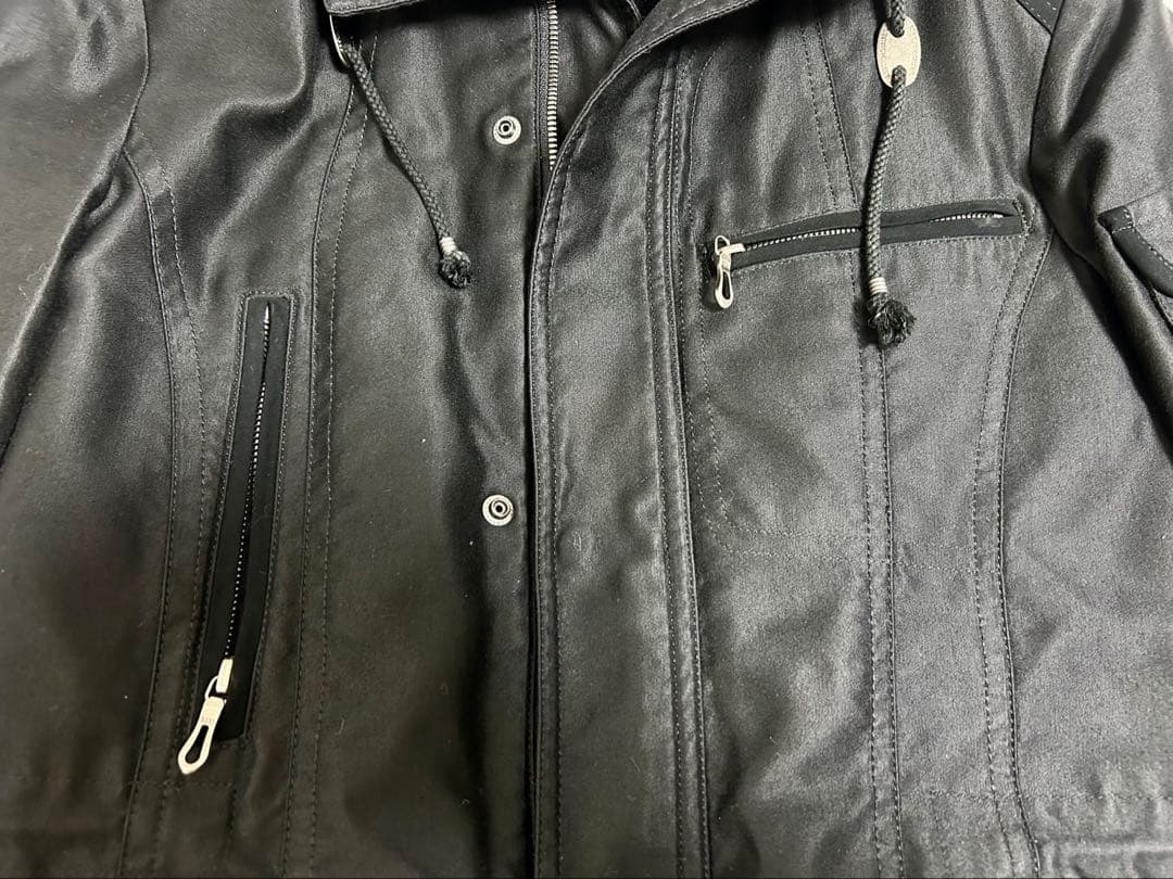 5351 プールオム ブラック モッズコート サイズS