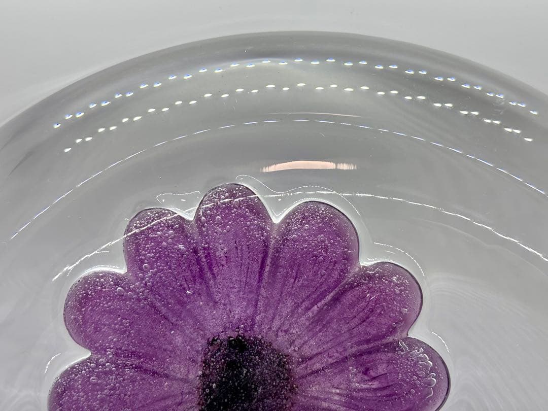 #Daum（ドーム） フランス　クリスタル フラワーモチーフ ボウル　P-3m