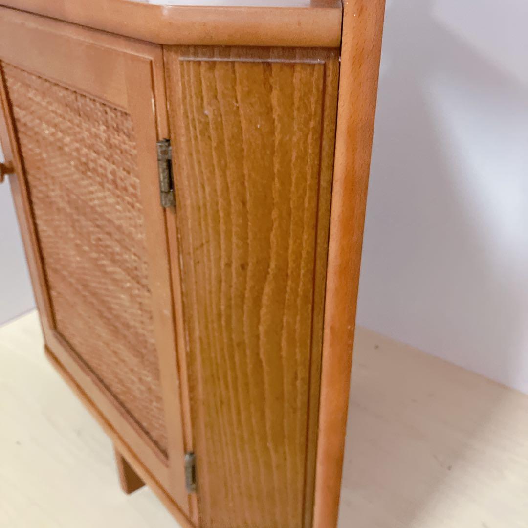 karimoku カリモク　コーナーラック　電話台　サイドラック　籐 ラタン