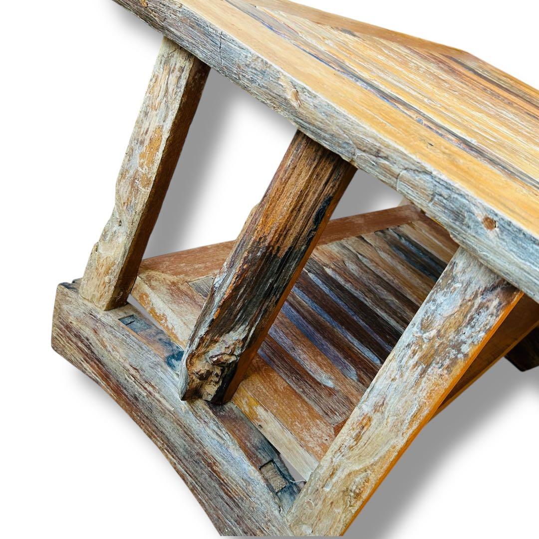 【送料無料】高級 木製 ヴィンテージ テーブル コテージ アジアン風 屋外 庭