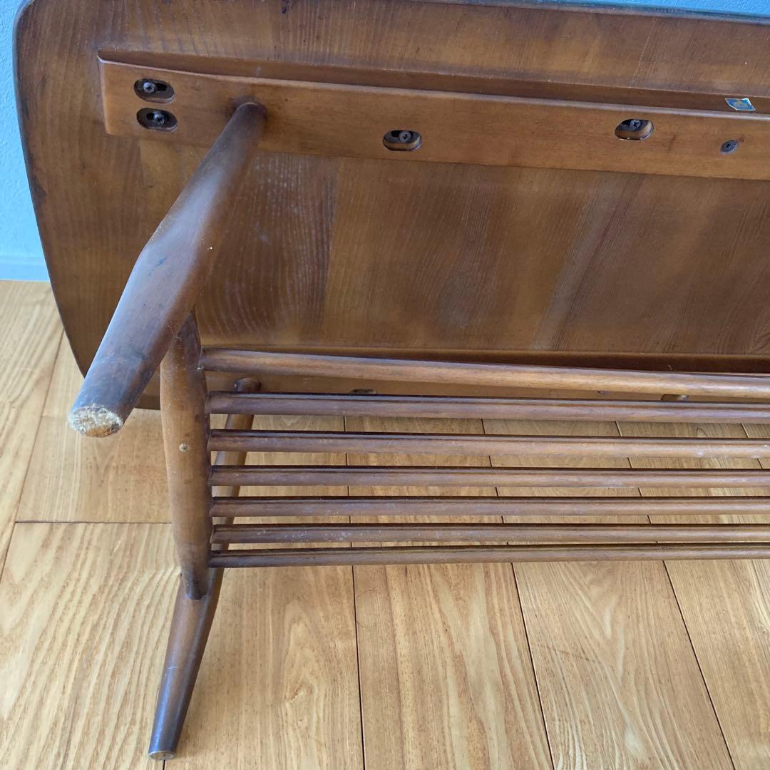 Ercol アーコール　ラベル付き　マガジンラック付きコーヒーテーブル