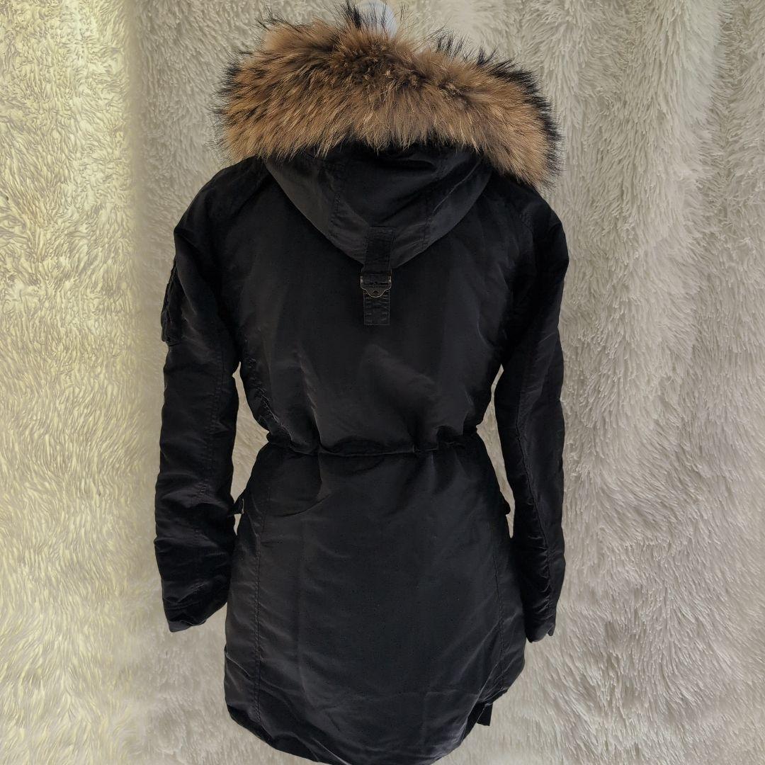 希少 goa ゴア　ラクーンファーコート　ミリタリー　モッズコート　ブラック