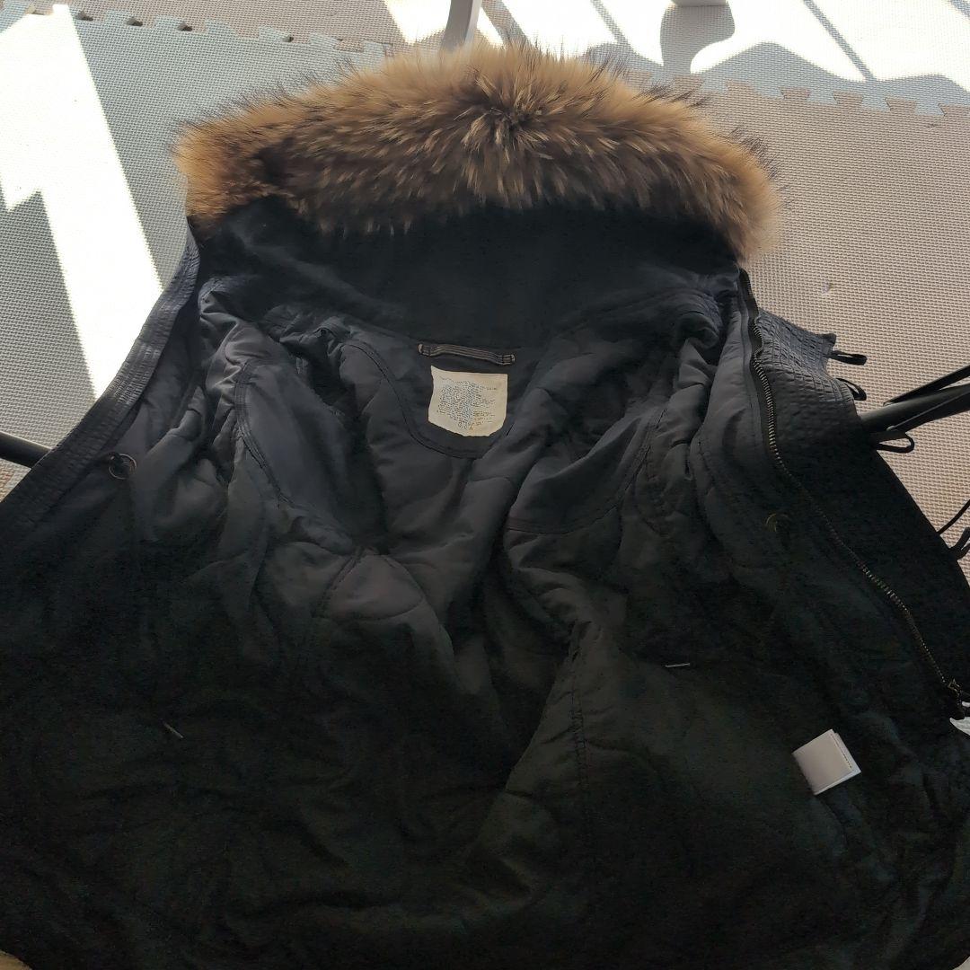 希少 goa ゴア　ラクーンファーコート　ミリタリー　モッズコート　ブラック