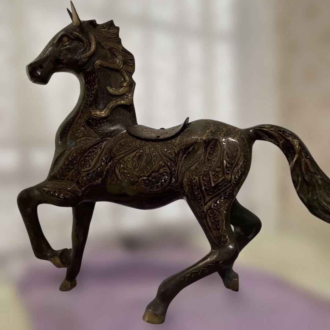 青銅　馬　置物