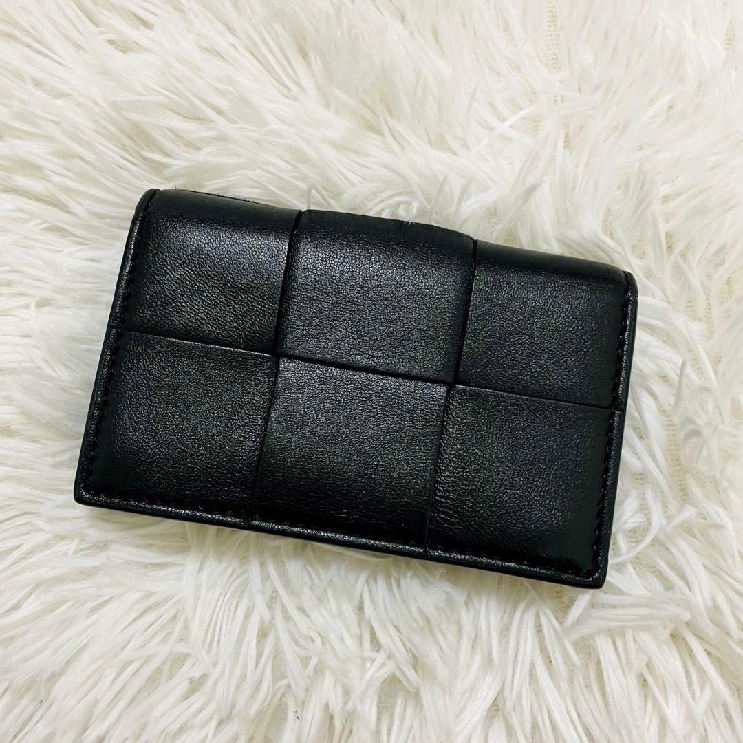極美✨ボッテガ 名刺入れ ビジネスカードホルダー カセット レザー ブラック