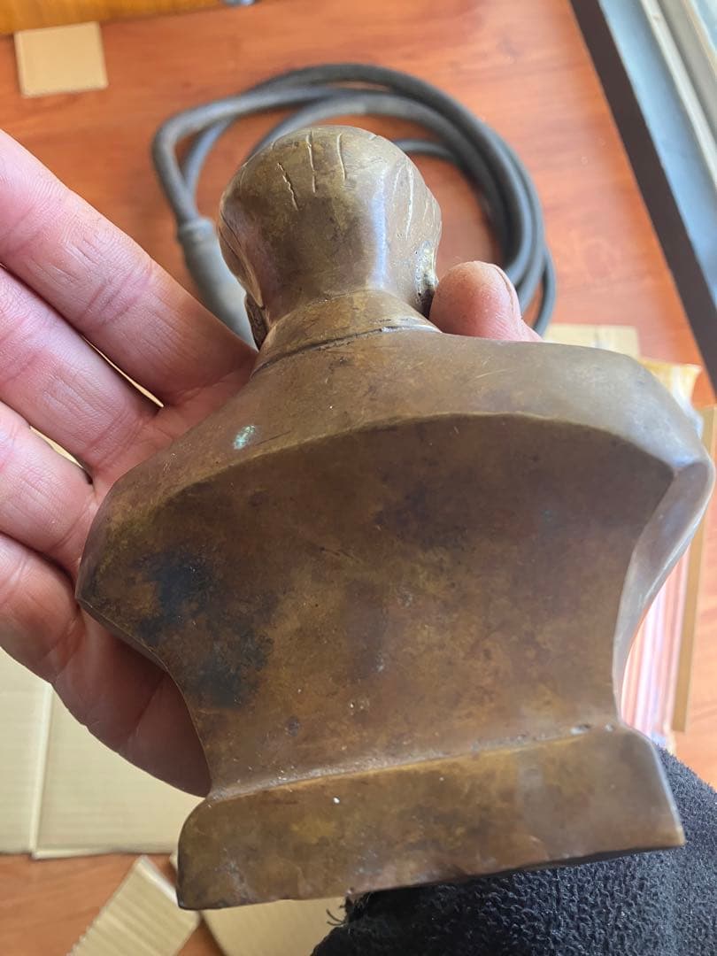 毛沢東 ブロンズ胸像 約10cm