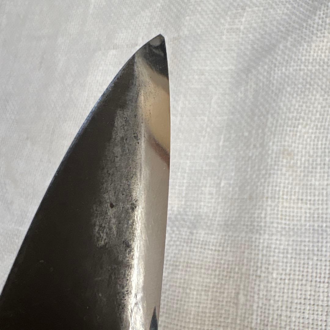 中古　研ぎ済み包丁3点　出刃包丁(木屋)、牛刀(かね惣)、刺身包丁(堺　重光)