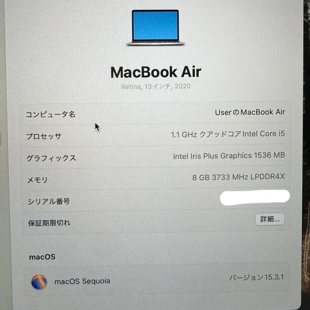 MacBook本体 Apple MacBook Air 2020 intel i5 512GB