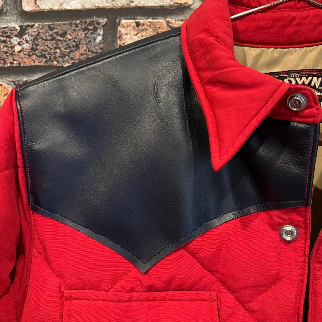 SUGAR CANE コットンニューロン　レザーヨーク　ダウンジャケット　レッド