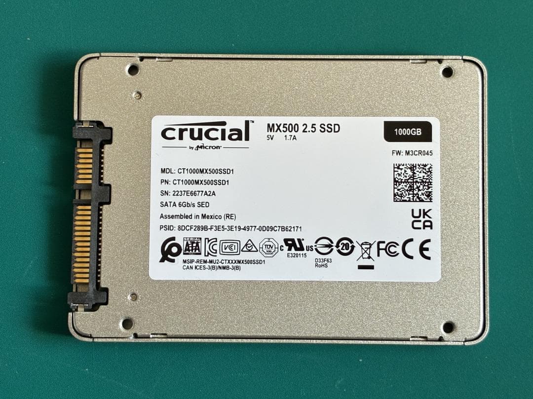 Crucial SSD 1000GB MX500 内蔵2.5インチ 7mm