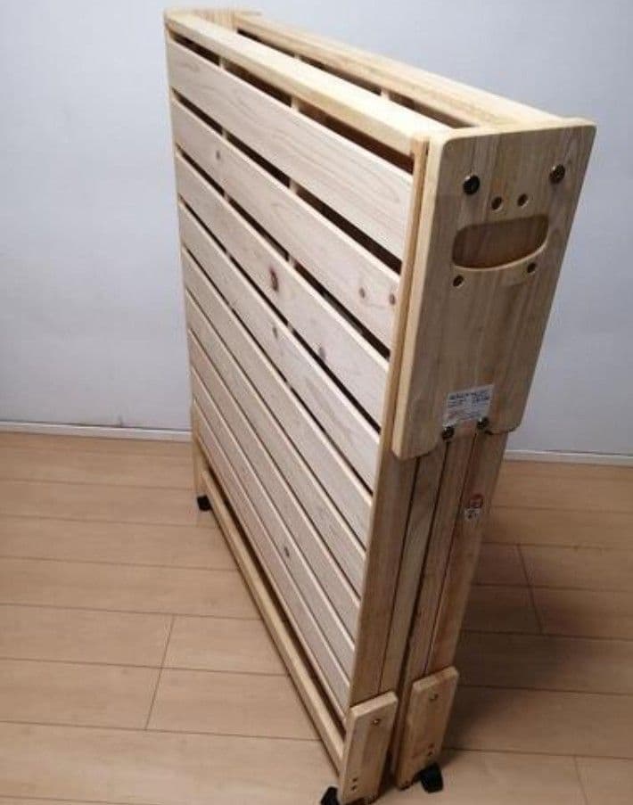 木　折りたたみベッド