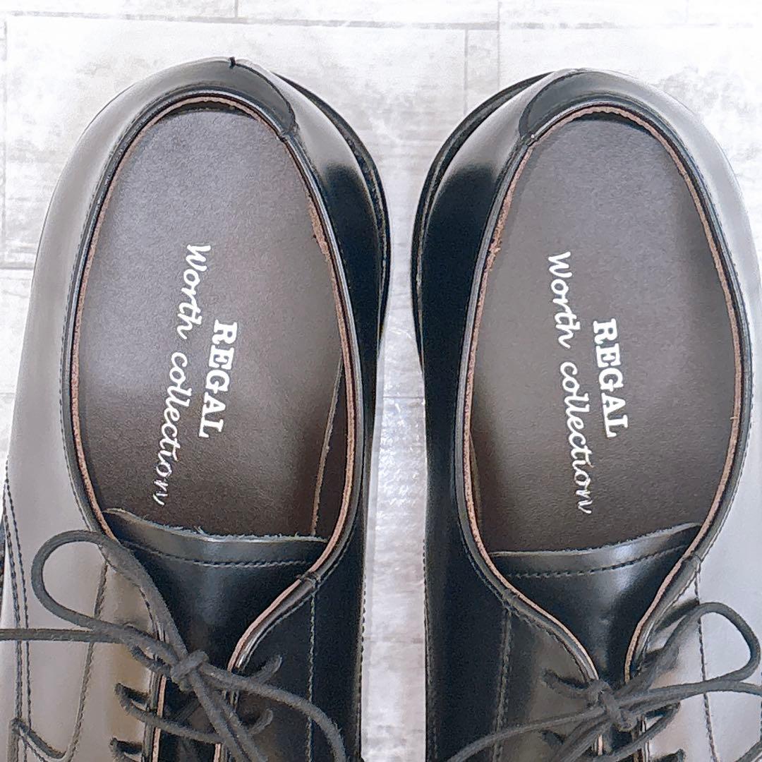 極美品✨ REGAL V081 外羽根 プレーントゥ 黒 25.5cm EE