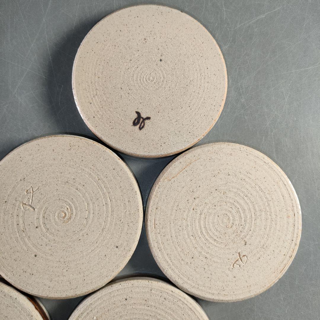 A1377-6/加藤幸兵衛窯/志野織部唐草文蒸碗5客/共箱/煮物椀/懐石道具/