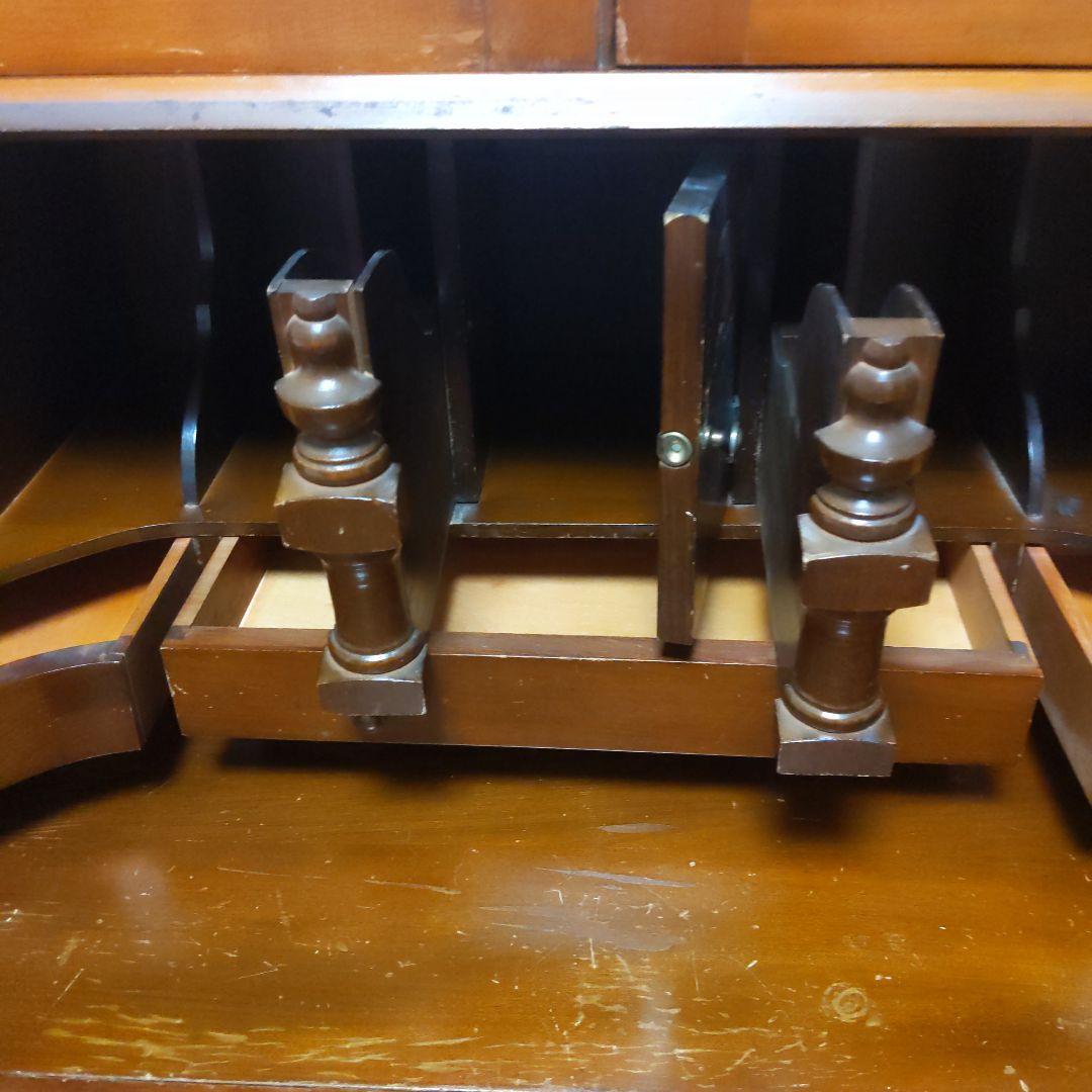 アンティーク 木製キャビネット ガラス扉付き