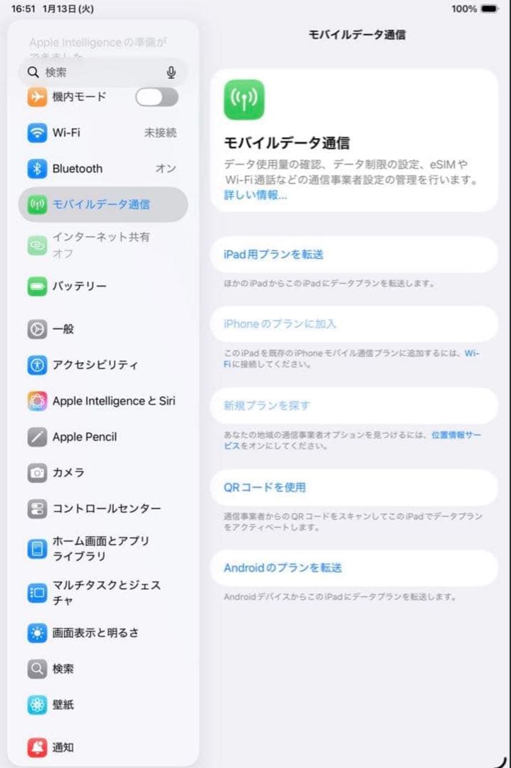 【美品】iPad mini 7 128GB Wi-Fi+Cellular ブルー