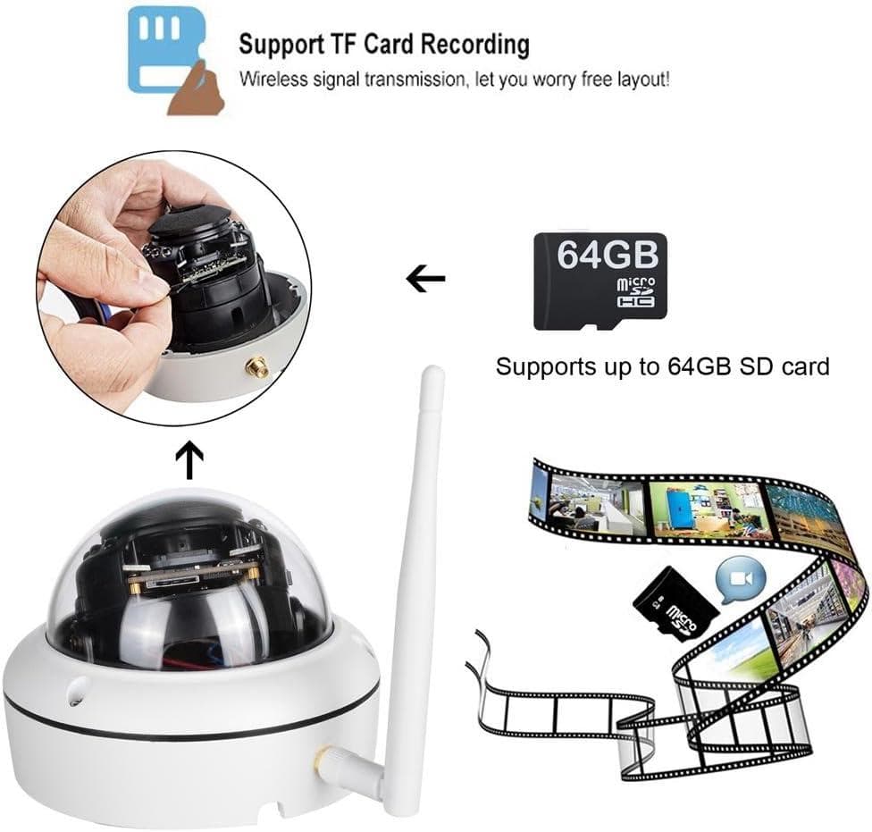 防犯カメラ HD 1080P ワイヤレス IP 監視カメラ 自動録画