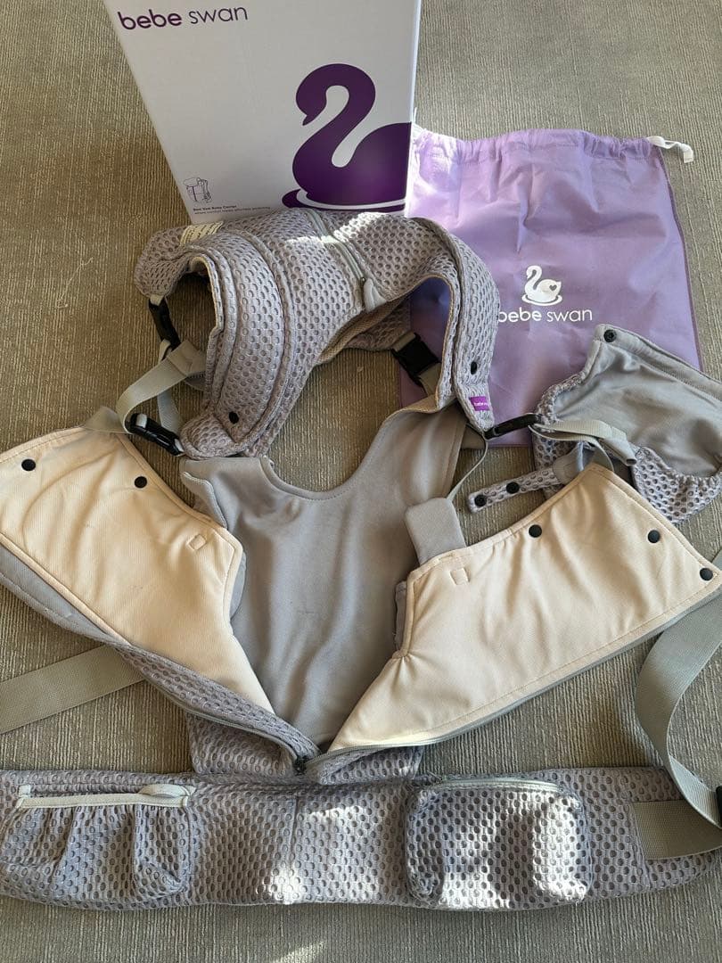 t*⭐様 bebe swan メッシュ抱っこ紐 グレー