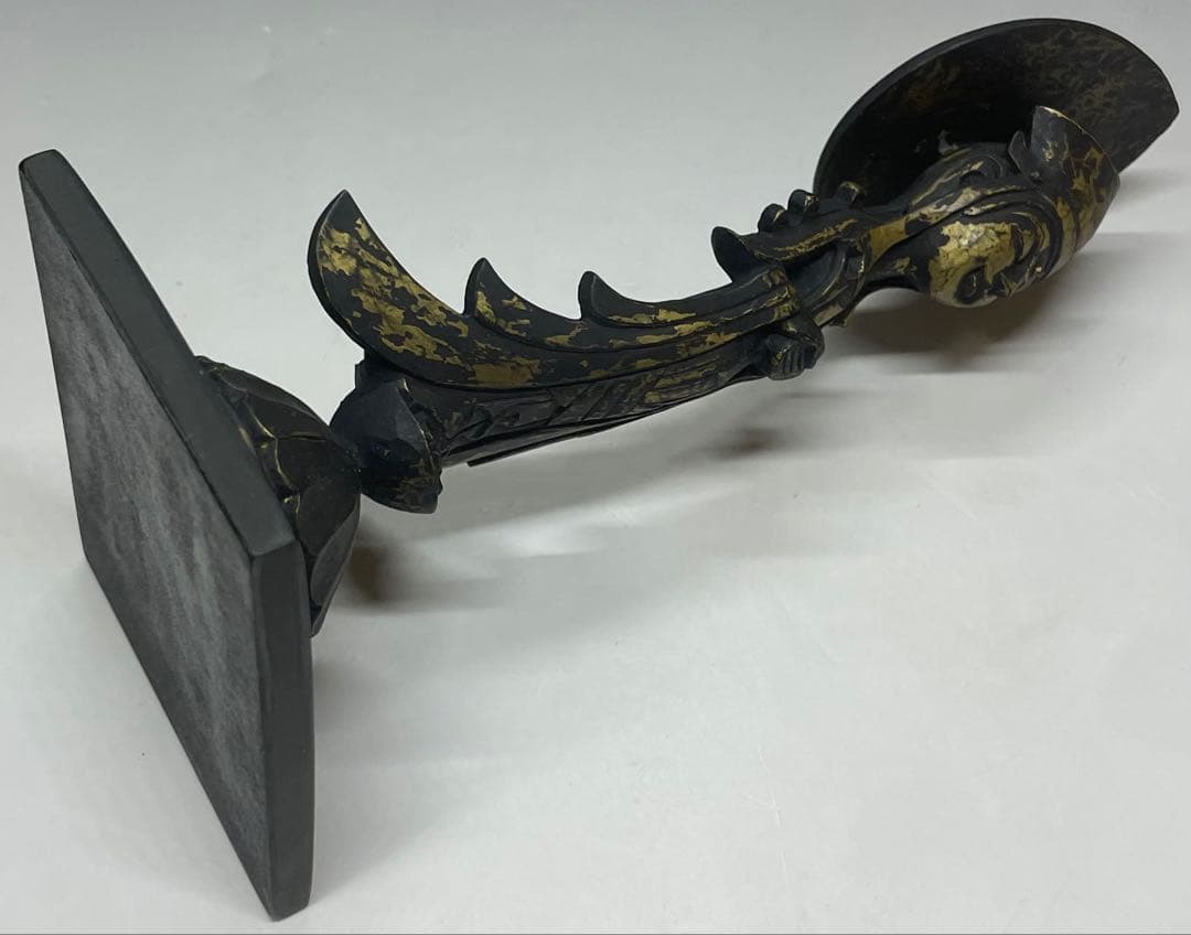 叩き彫　勢至菩薩像　寿造　木彫　b73