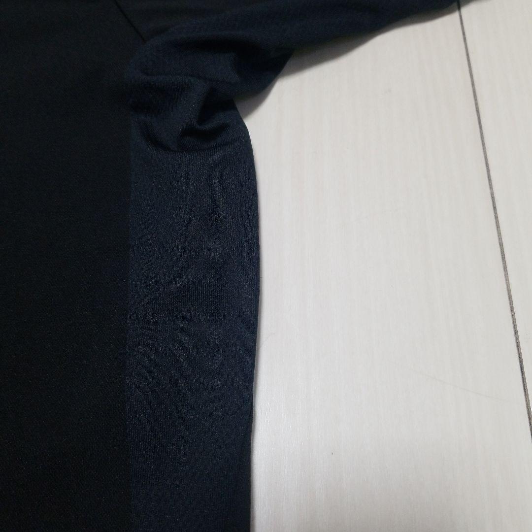 【美品】デサントゴルフ スタンドカラー ハーフジップ 半袖 シャツ ブラック M