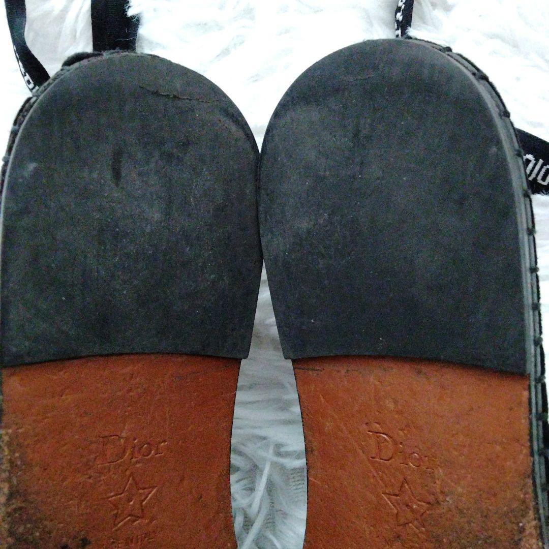 【美品】Dior ディオール リボンストラップ フラットシューズ 36