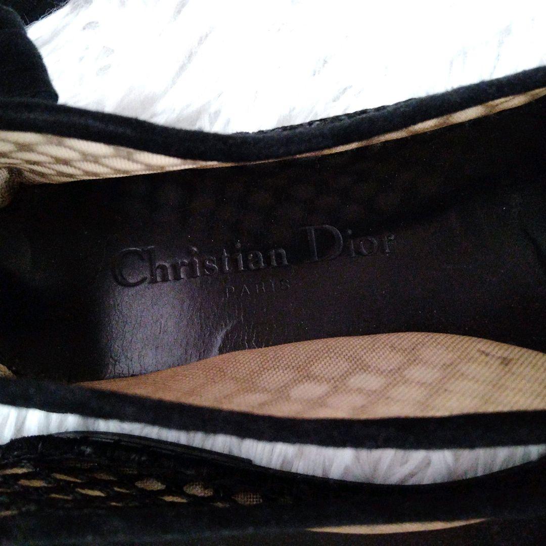 【美品】Dior ディオール リボンストラップ フラットシューズ 36