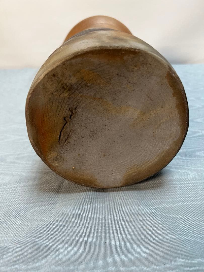 備前焼　耳付き花瓶　花入　陶印有り