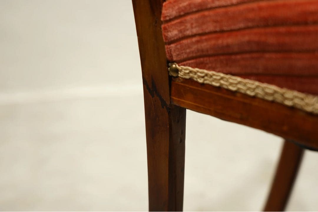 ルイ16世様式　サロンチェア　椅子　象嵌　インレイ　フランス　アンティーク