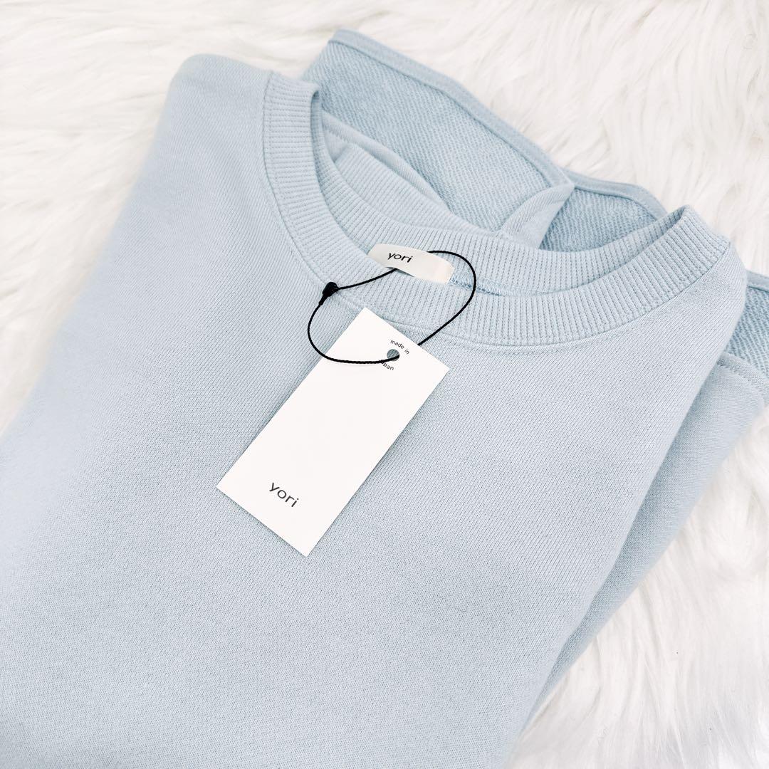 新品タグ付き◆yori ベーシック裏毛ヘムラウンドTee