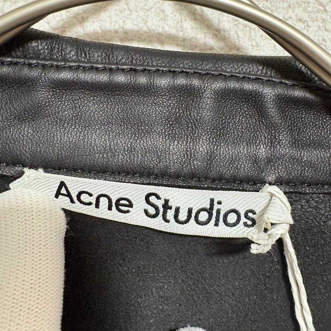 M*i様 Acne Studios レディース 本革レザージャケット 黒 ショー