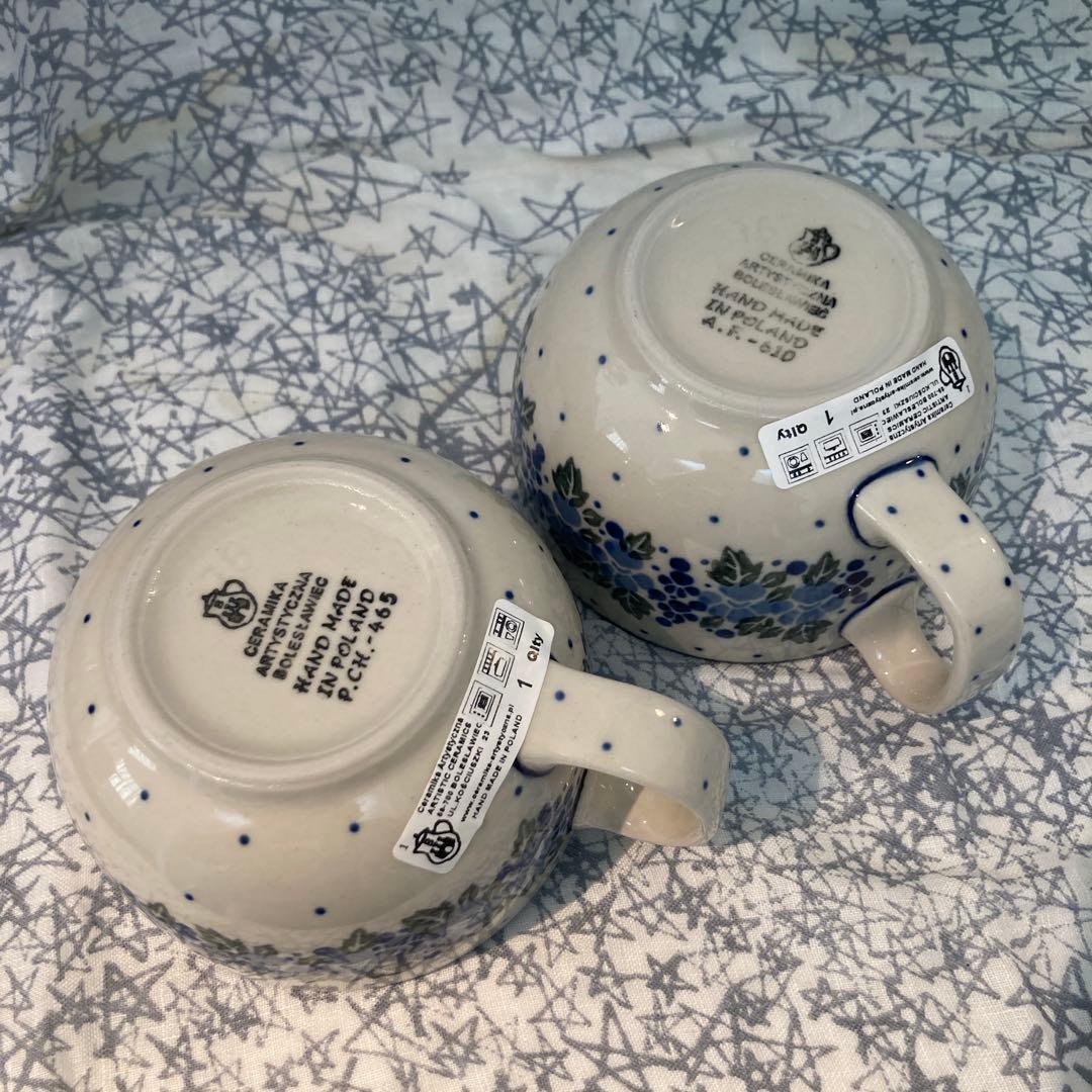ポーリッシュポタリー　ポーランド食器　スープカップ　2個セット　ツェラミカ
