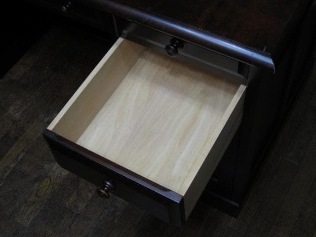 北海道民芸家具 樺 無垢材 片袖机 デスク 書斎机 北民 ホクミン 木製机