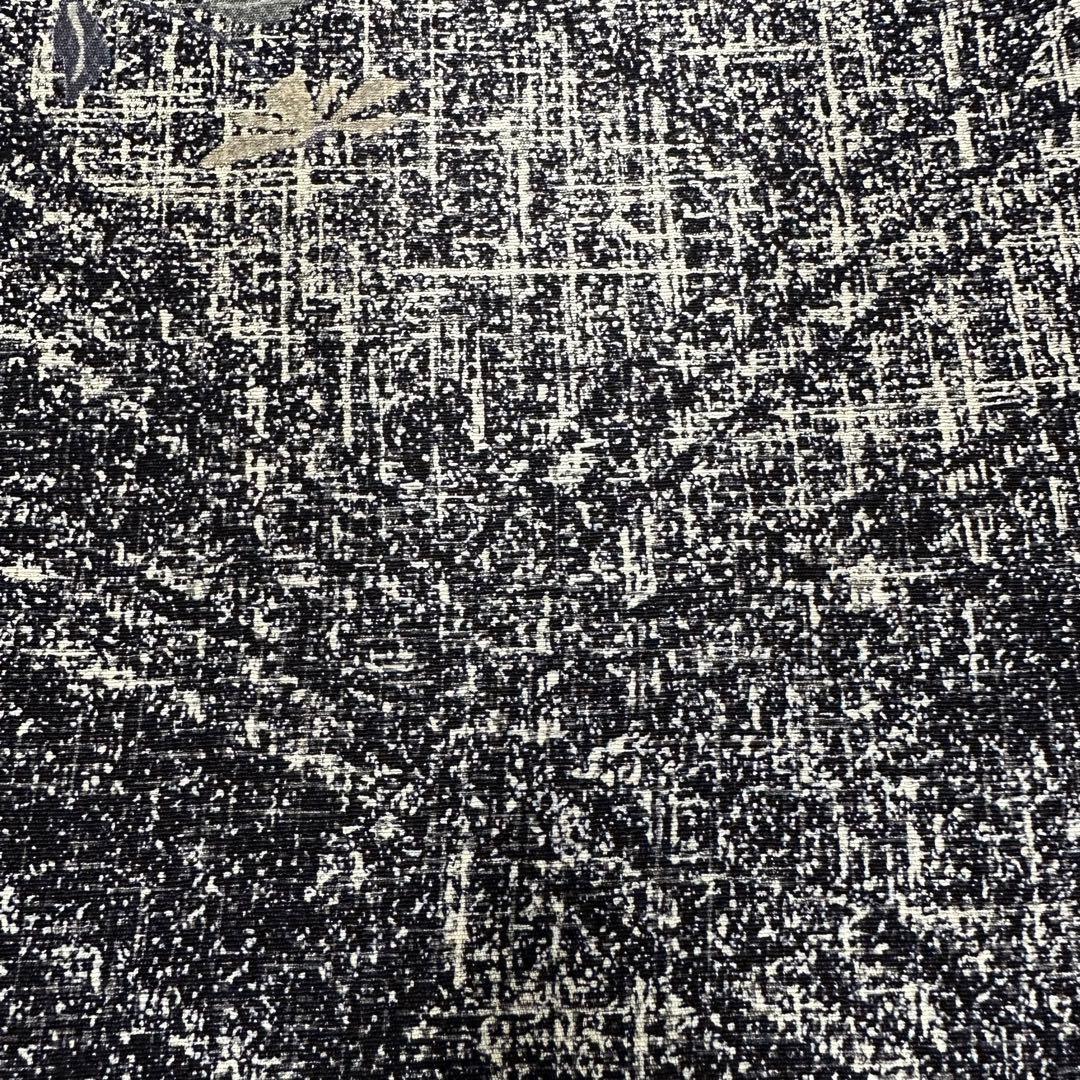 ち*こ様 小紋　袷　正絹　東京ますいわ屋　紺藍色×白　菊　幾何学　身丈165裄6