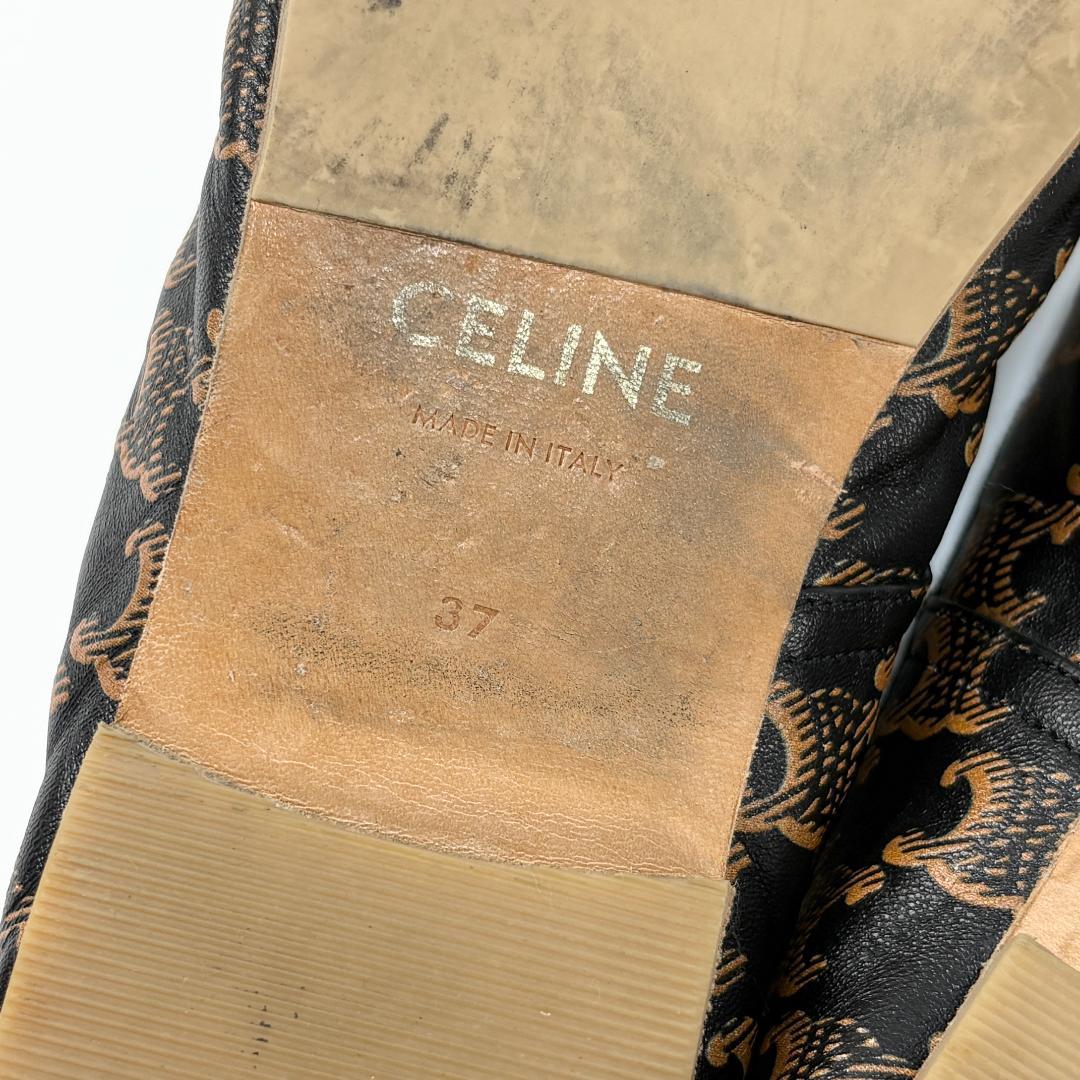 美品 CELINE バレリーナ / トリオンフ&レース プリント 37 シューズ
