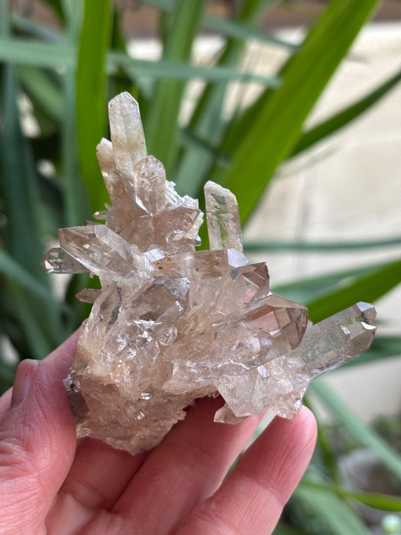 インド　マニカラン　サマディクォーツクラスター　145g ブーケのよう　天然石