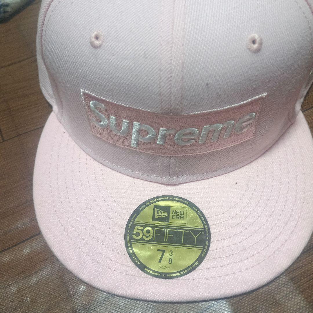 Supreme 59FIFTY ピンク キャップ 7 3/8