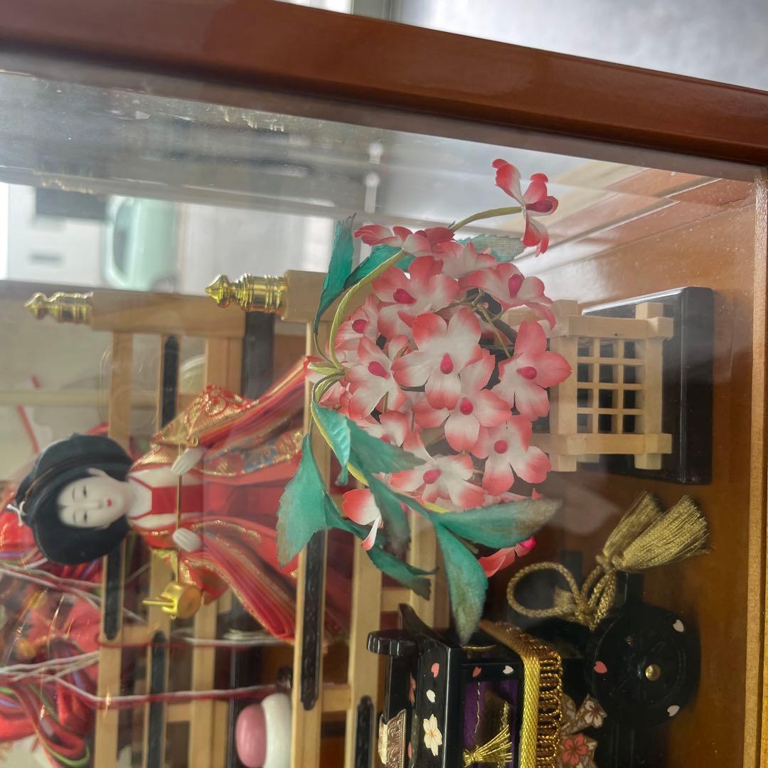 わかさや人形店閉店処分　全品9割引き雛人形 ガラスケース付き　オルゴール付き