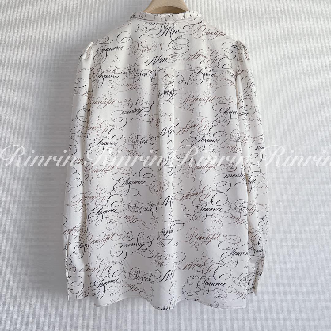 専用です。ANAYI カリグラフィープリントビジュータイ ブラウス 38