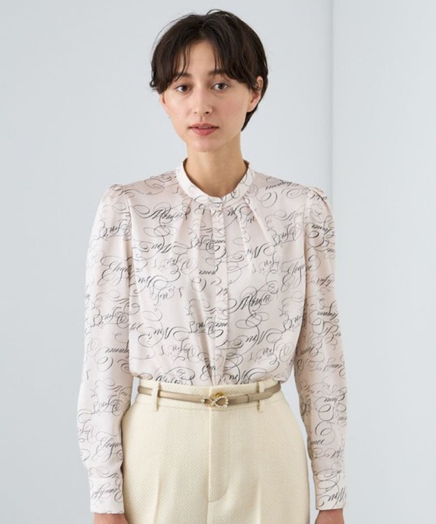 専用です。ANAYI カリグラフィープリントビジュータイ ブラウス 38