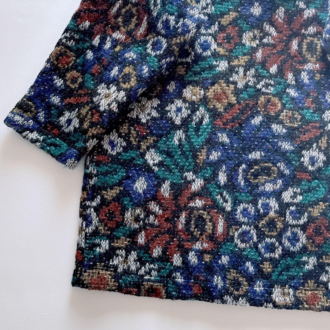 茄子の花様！ミッソーニ リバーシブル ウール　モヘア 幾何学模様 イタリア製