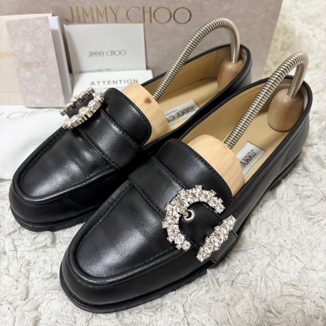 本物保証✨美品✨ジミーチュウ クリスタル ビジュー ローファー Cheri 箱付