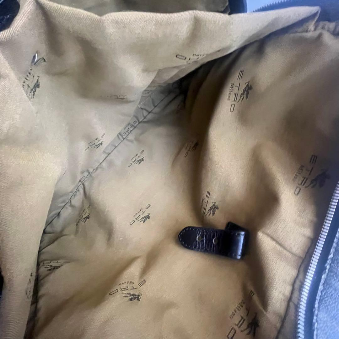 ETRO エトロ ハンドバッグ　ビジネスバッグ　PVC レザー　総柄　メンズ