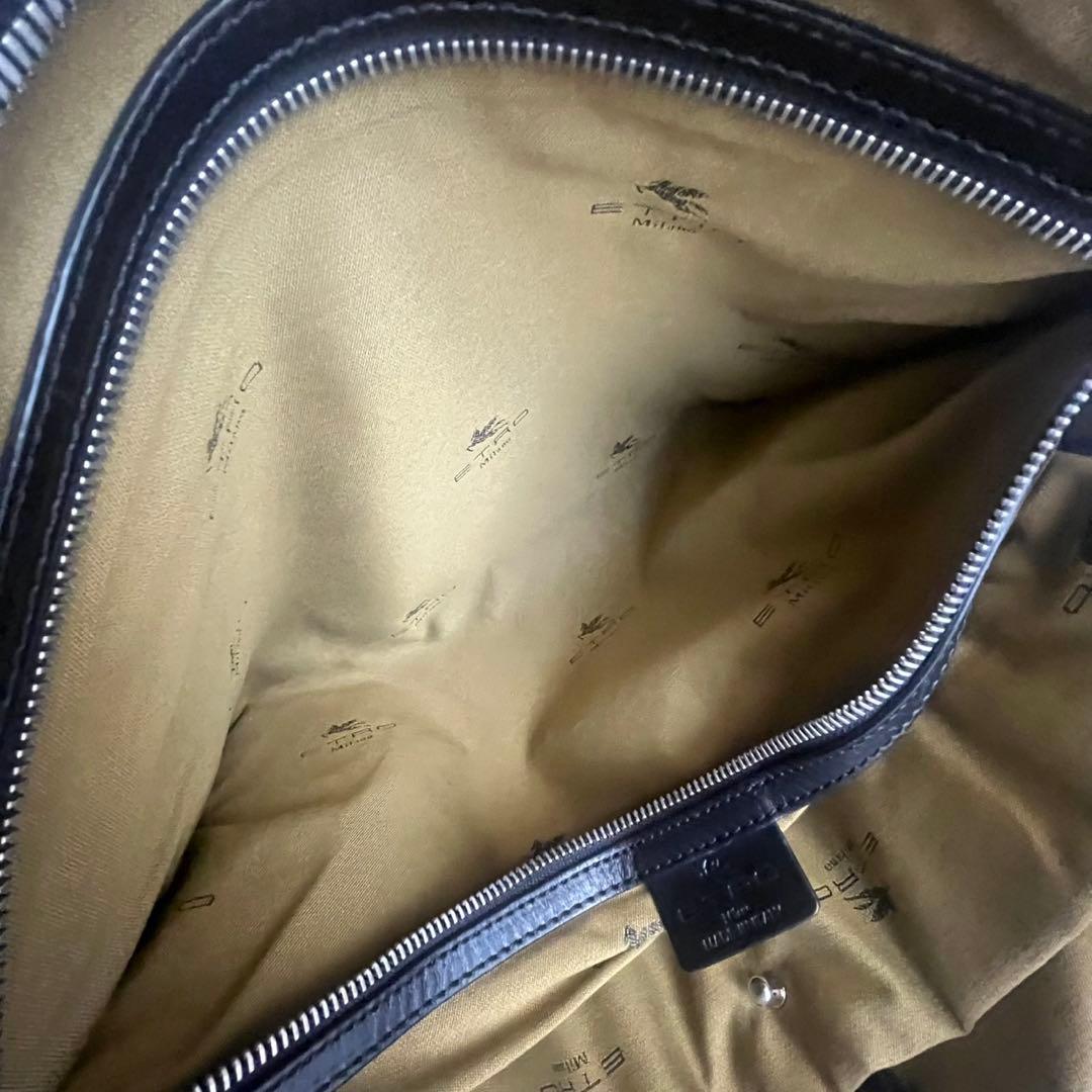 ETRO エトロ ハンドバッグ　ビジネスバッグ　PVC レザー　総柄　メンズ