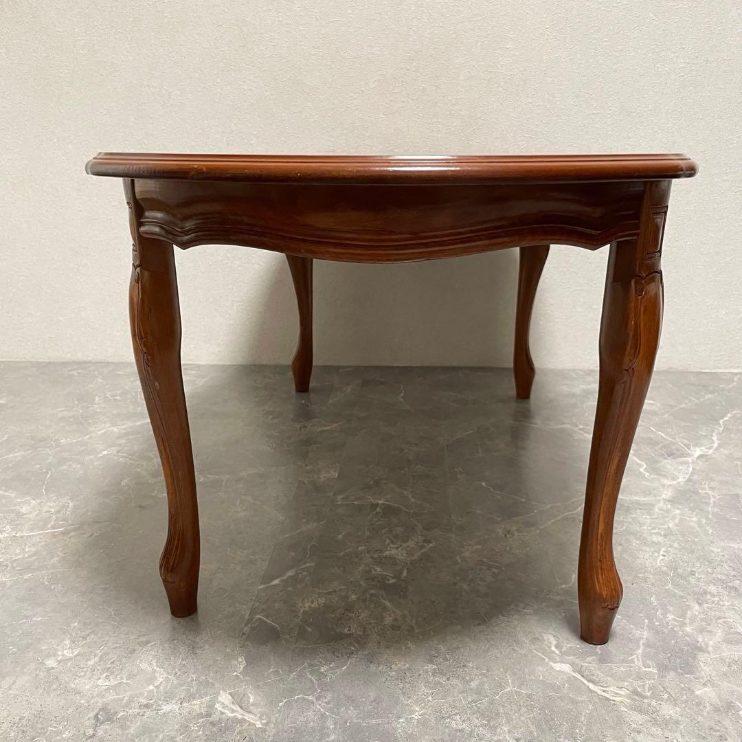 クラシカル　猫脚センターテーブル　 アンティークローテーブル オーバルテーブル