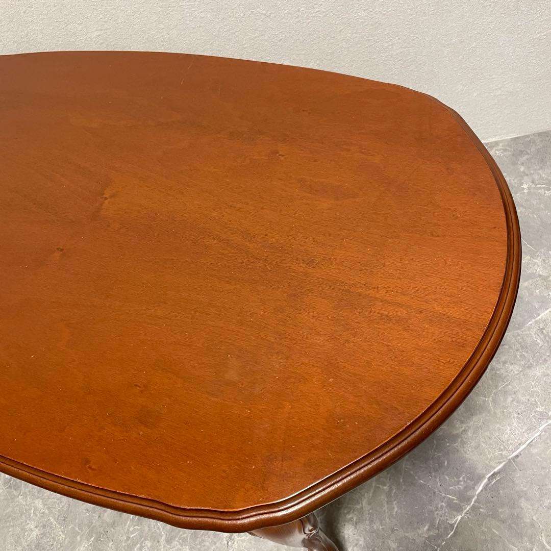 クラシカル　猫脚センターテーブル　 アンティークローテーブル オーバルテーブル