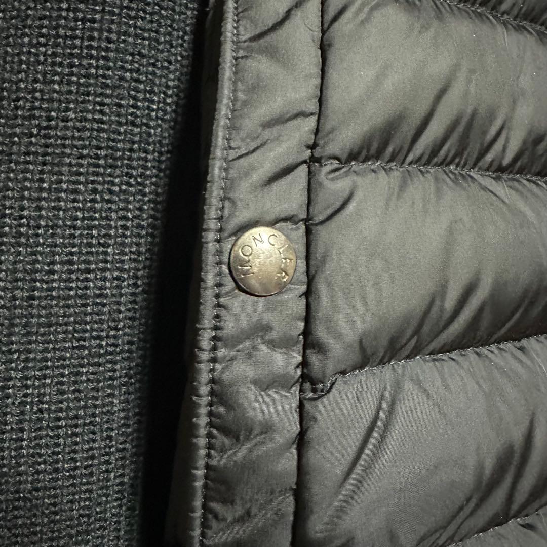 けいろくさま　モンクレール ハイブリッドダウン カーディガン マグリア 黒 M