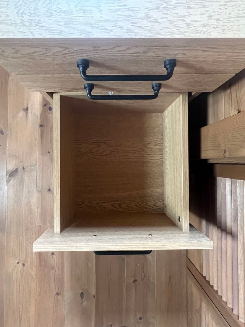 【美品LOWYA】ナチュラルカラーデスク キャスター付きキャビネットセット