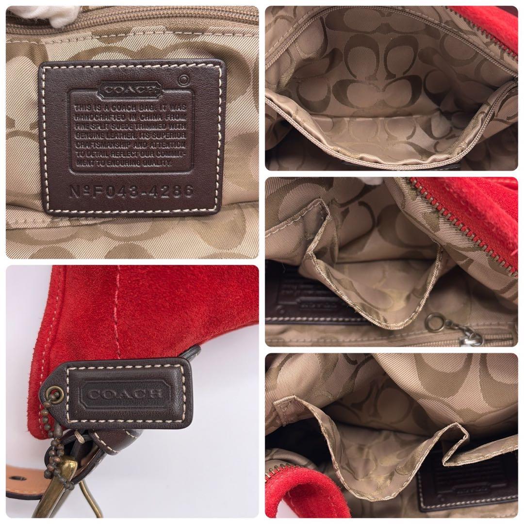 美品✨ コーチ COACH ショルダーバッグ ワンショルダー スエード レッド