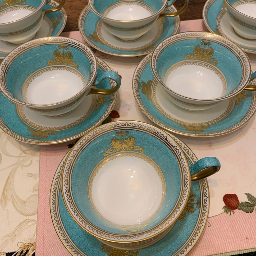 未使用　ウェッジウッド コロンビア　パウダー　ターコイズ　ティーカップ　ポット