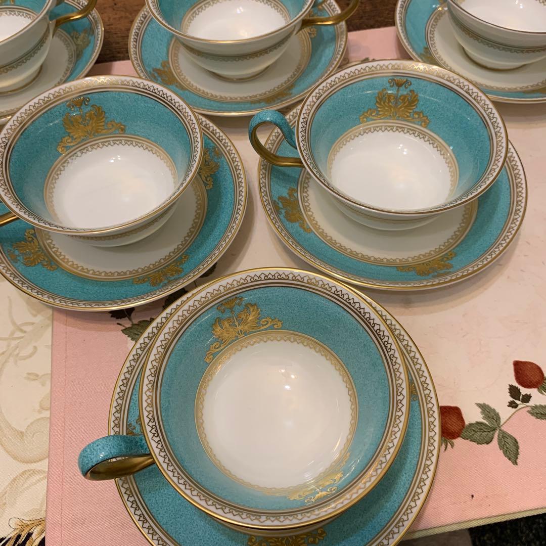 未使用　ウェッジウッド コロンビア　パウダー　ターコイズ　ティーカップ　ポット