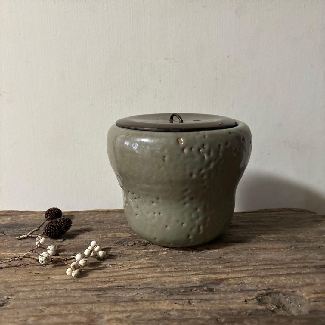 古伊万里青磁水差　江戸　初期　茶道具　抹茶　古民芸　アンティーク　方丈唯心　李朝